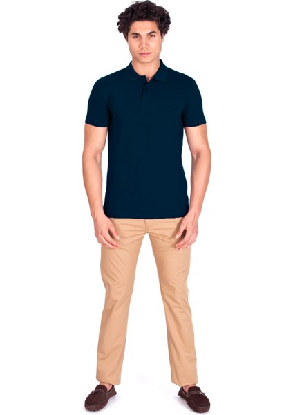 Erkek Polo Yaka Tişört Lacivert %100 Pamuk Slim Fit Polo T-Shirt Ncs Jeans 1055 fiyatları