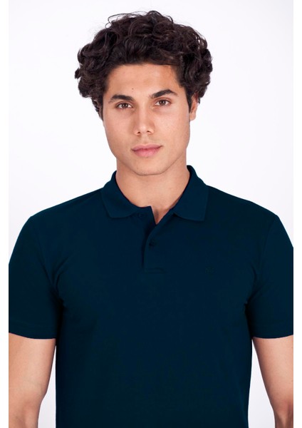 Erkek Polo Yaka Tişört Lacivert %100 Pamuk Slim Fit Polo T-Shirt Ncs Jeans 1055 indirimleri