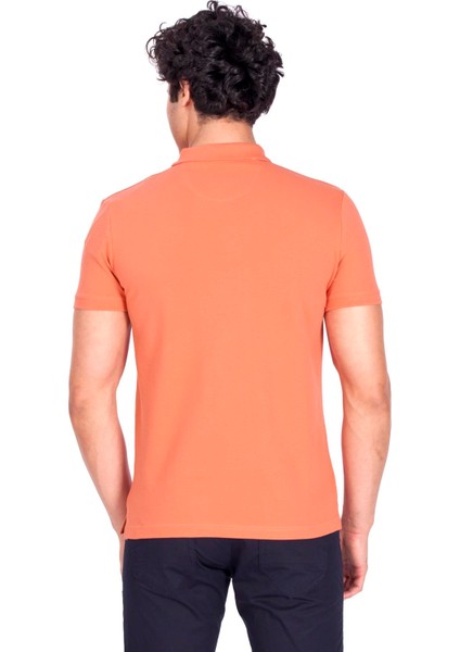 Erkek Polo Yaka Tişört Somon %100 Pamuk Slim Fit Polo T-Shirt Ncs Jeans 1055 indirimleri