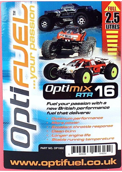 %16 Nitrometan Model Araba Yakıtı, 2.5 Litre