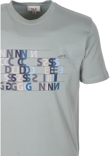 Erkek Tişört Bisiklet Yaka Açık Yeşil Slim Fit Baskılı T-Shirt Ncs Jeans 1295 fırsatları