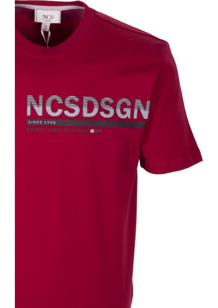 Erkek Tişört Bisiklet Yaka Bordo Slim Fit Baskılı T-Shirt Ncs Jeans 1296 fiyatları