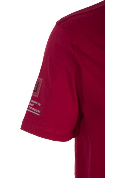 Erkek Tişört Bisiklet Yaka Bordo Slim Fit Baskılı T-Shirt Ncs Jeans 1296 indirimleri