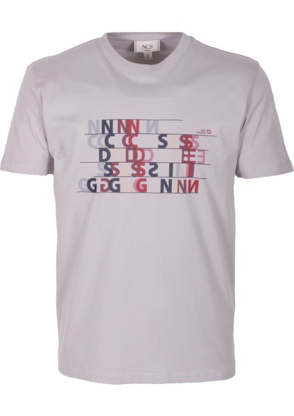 Erkek Tişört Bisiklet Yaka Grimelanj Slim Fit Baskılı T-Shirt Ncs Jeans 1295