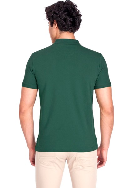 Erkek Polo Yaka Tişört Yeşil %100 Pamuk Slim Fit Polo T-Shirt Ncs Jeans 1055 indirimleri