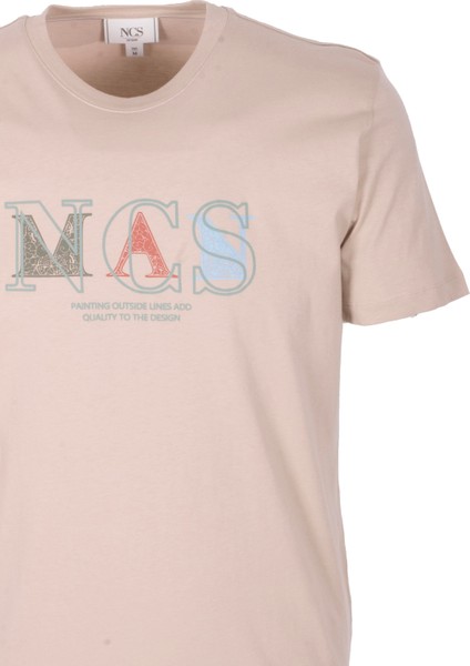 Erkek Tişört Bisiklet Yaka Bej Slim Fit Baskılı T-Shirt Ncs Jeans 1298 fiyatları