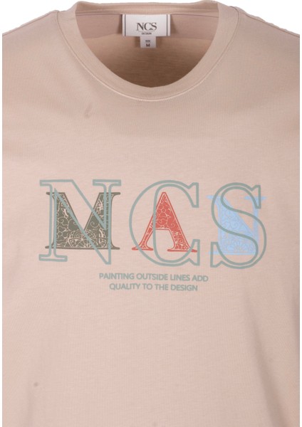 Erkek Tişört Bisiklet Yaka Bej Slim Fit Baskılı T-Shirt Ncs Jeans 1298 indirimleri