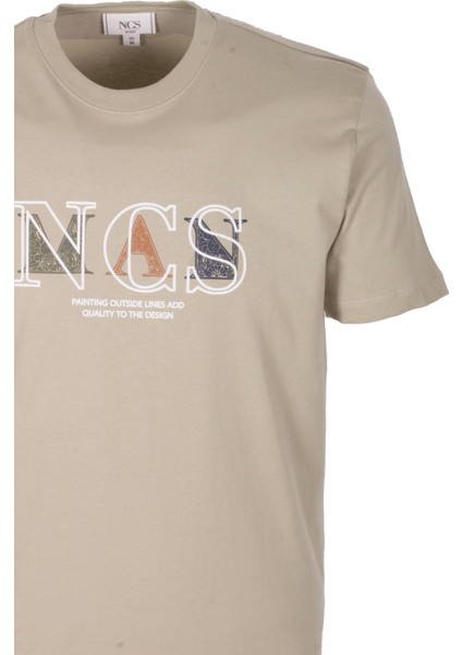Erkek Tişört Bisiklet Yaka Olive Slim Fit Baskılı T-Shirt Ncs Jeans 1298 modelleri
