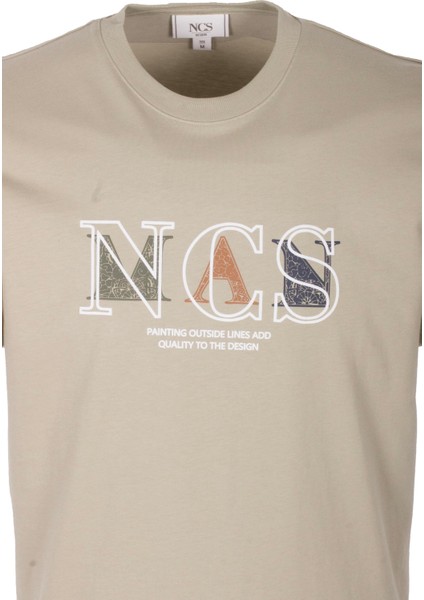 Erkek Tişört Bisiklet Yaka Olive Slim Fit Baskılı T-Shirt Ncs Jeans 1298 fırsatları