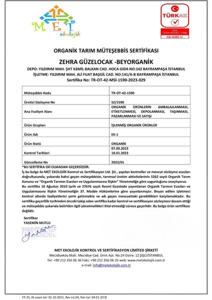 ORGANİK Kuru Fasulye Çalı 2,5 kg (PESTİSİT VE AFLATOKSİN ANALİZLİ)