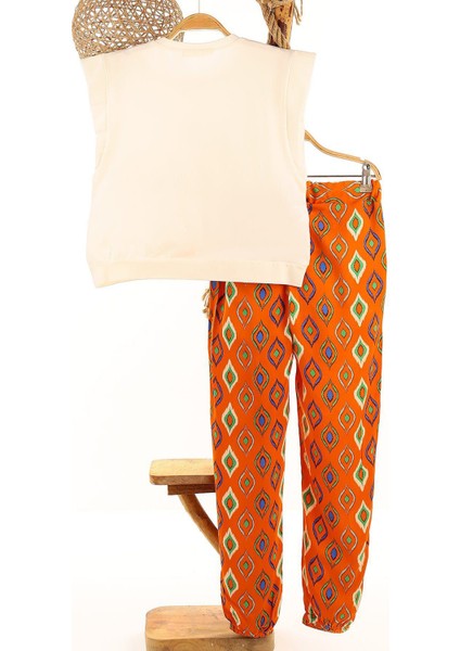 Love Your Dreams Baklava Desen Kız Çocuk Viscon Takım - Turuncu fiyatları