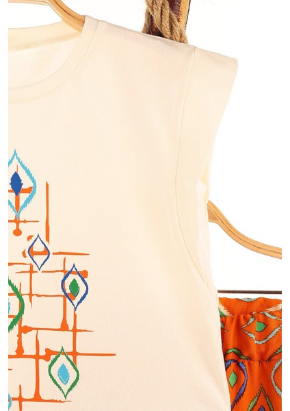 Love Your Dreams Baklava Desen Kız Çocuk Viscon Takım - Turuncu fırsatları