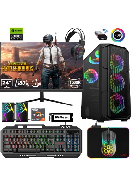 XSR592 Ryzen 5 5600 32GB Ram 1tb M.2 Nvme SSD 6gb RTX3050 Ekran Kartı Oyuncu Tavsiye Sistem