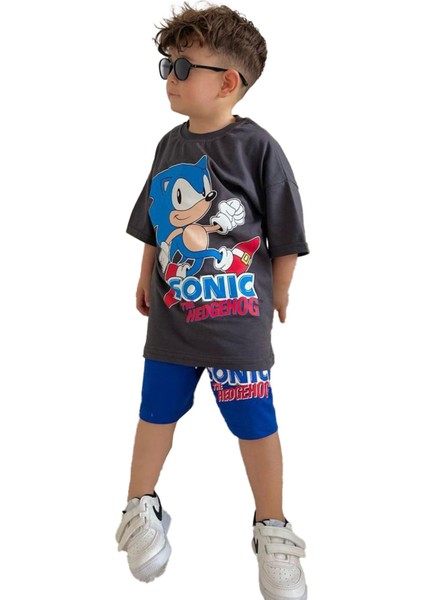 Minigimin Cicileri Snc The Hedgehog Baskı Yazlık Erkek Çocuk 2 Li Takım - Antrasit fiyatları