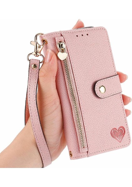 Xiaomi Poco F6 Cüzdan Fermuar Aşk Için Flip Case Darbeye Deri Kılıf (Yurt Dışından)