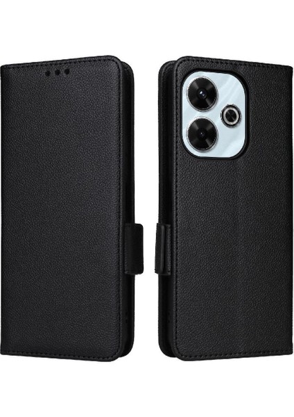 Xıaomı Poco M6 4g Manyetik Yan Toka Cüzdan Pu Deri Için Flip Case (Yurt Dışından)
