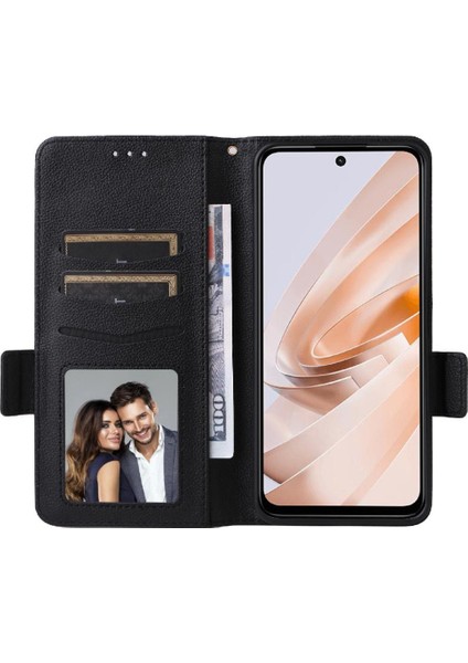 Xıaomı Poco M6 4g Manyetik Yan Toka Cüzdan Pu Deri Için Flip Case (Yurt Dışından)