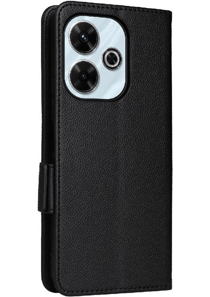 Xıaomı Poco M6 4g Manyetik Yan Toka Cüzdan Pu Deri Için Flip Case (Yurt Dışından)