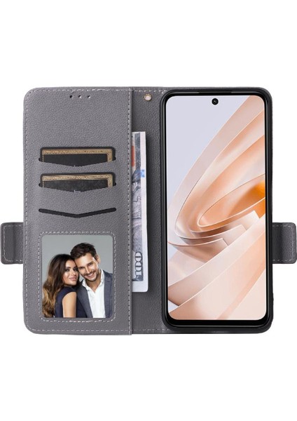 Xıaomı Poco M6 4g Manyetik Yan Toka Cüzdan Pu Deri Için Flip Case (Yurt Dışından)