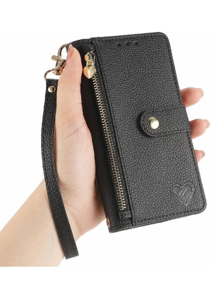 Huawei Pura 70 Için Flip Case Aşk Deri Kılıf Cüzdan Fermuar Darbeye (Yurt Dışından)