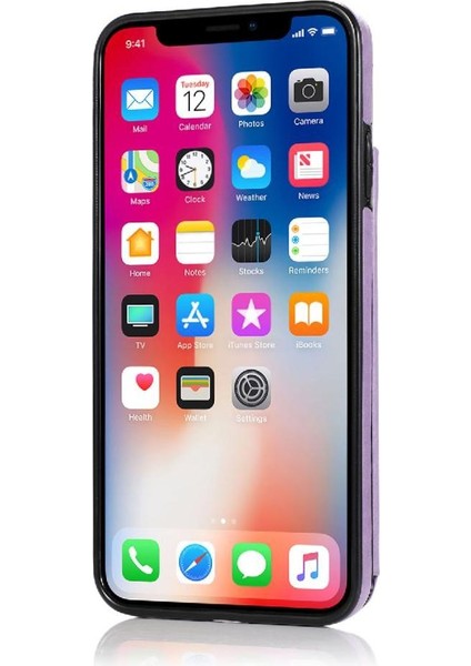 IPhone Xr Desen Çiçek Çift Düğmeler Için Kart Tutucu Kılıf ile Cüzdan (Yurt Dışından)