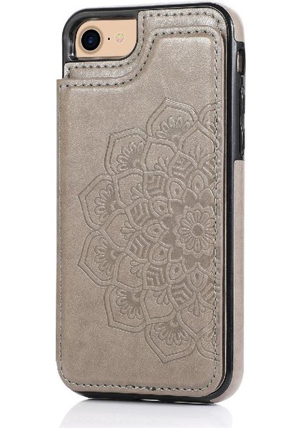 IPhone 6/6s Pu Deri Çift Düğmeler Için Kart Tutucu Kılıf ile Cüzdan (Yurt Dışından)