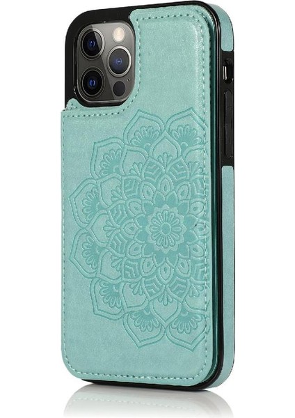 IPhone 12 Için Kart Tutucu Kılıf ile Cüzdan Pro Max Desen Çiçek Pu Flip (Yurt Dışından)