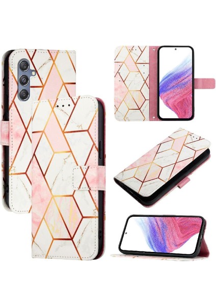 Samsung Galaxy M34 5g Mermer Desen Cüzdan Kickstand Pu Deri Kılıf (Yurt Dışından)