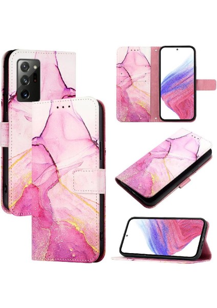 Samsung Galaxy Not 20 Için Kılıf Pu Deri Mermer Desen Kickstand Cüzdan (Yurt Dışından) indirimleri