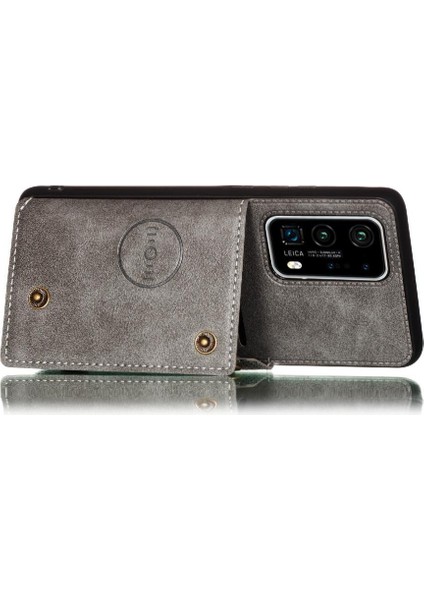 Huawei P40 Pro Kickstand Buit Için Cüzdan Kılıf Demir Cüzdan Kılıf Kartı (Yurt Dışından) fırsatları