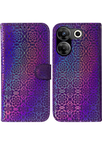 Tecno Camon 20 Için Kılıf Cüzdan Kılıf Standı Tutucu Premium Pu Deri Kart (Yurt Dışından)
