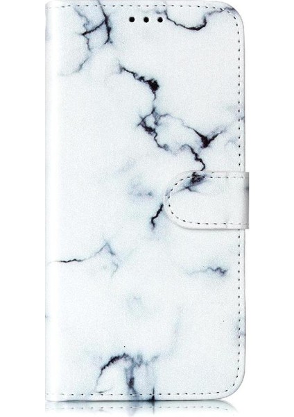 Huawei P40 Lite Tam Koruma Kartı Yuvaları Için Flip Case Tutucu Mermer Pu (Yurt Dışından)