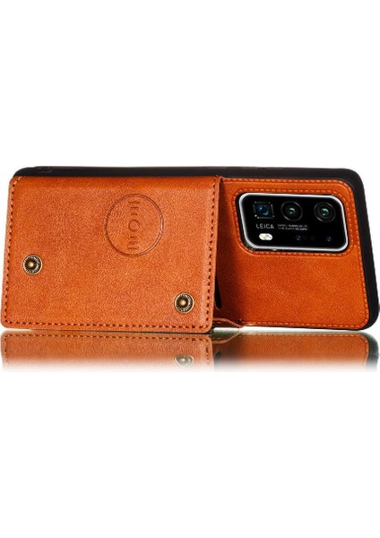 Huawei P40 Pro Kickstand Buit Için Cüzdan Kılıf Demir Cüzdan Kılıf Kartı (Yurt Dışından) fiyatları
