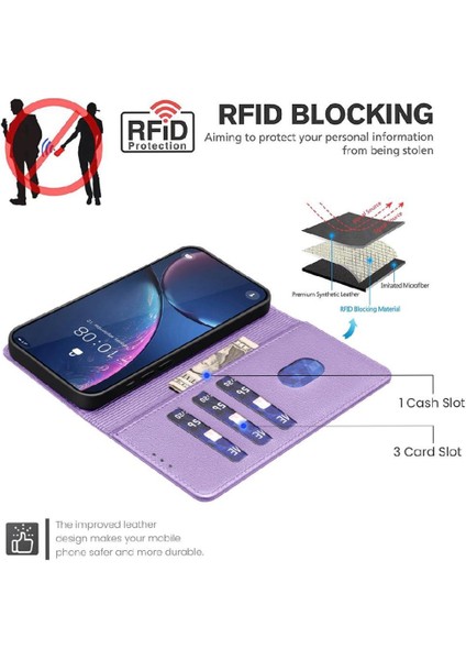 Oppo Oppo 11F 5g Rfıd Engelleme Kart Tutucu Kickstand Pu Için Flip Case (Yurt Dışından)