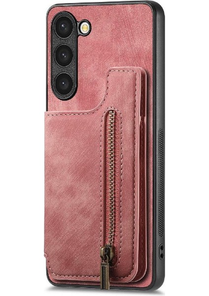 Samsung Galaxy S23 Vintage Fermuar Cüzdan Için Kılıf Katlanabilir Arka Kapak (Yurt Dışından)