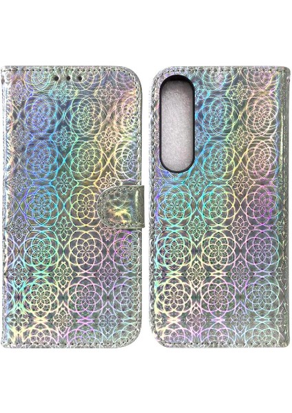 Sony Xperia 1 Iv Telefon Kılıfı Için Kılıf Kart Yuvası Glitter Renkli Standı Pu (Yurt Dışından)