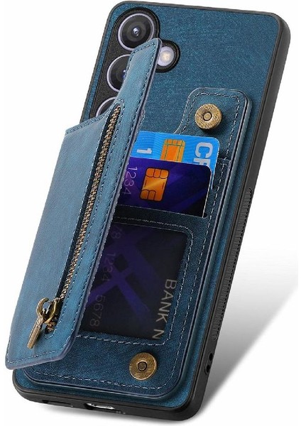 Samsung Galaxy S24 Artı Standı Fonksiyonu Vintage Fermuar Cüzdan Geri (Yurt Dışından) modelleri