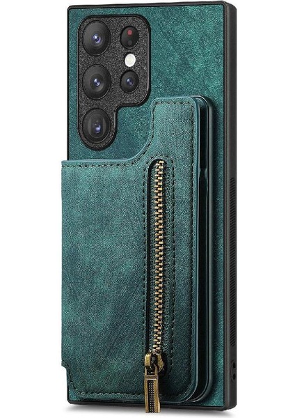 Samsung Galaxy S23 Ultra Standı Fonksiyonu Vintage Fermuar Cüzdan (Yurt Dışından) modelleri