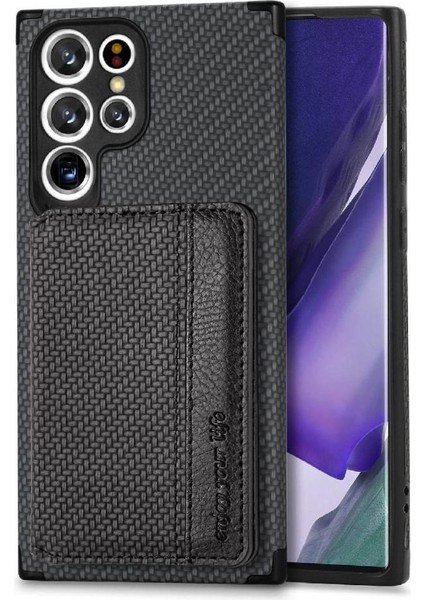 Samsung Galaxy S22 Ultra Manyetik Kart Tutucu Komple Kamera Için Kılıf (Yurt Dışından)