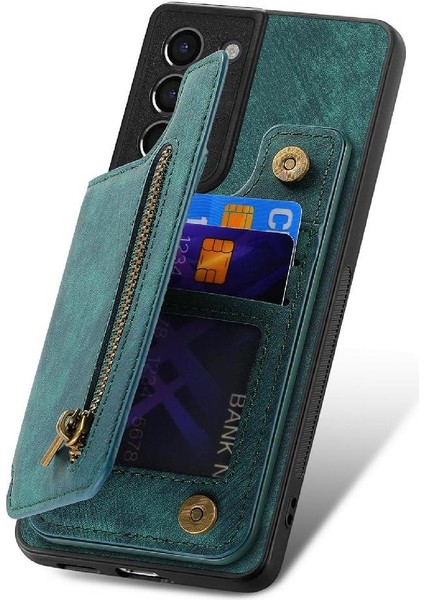 Samsung Galaxy S21 Vintage Fermuar Cüzdan Standı Fonksiyonu Için Kılıf Katlanabilir (Yurt Dışından) fırsatları