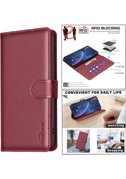 Oppo Oppo 11F 5g Rfıd Engelleme Kart Tutucu Kickstand Pu Için Flip Case (Yurt Dışından)