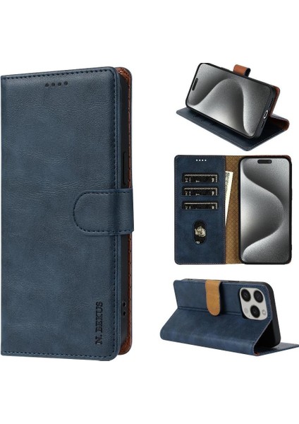 IPhone 15 Için Flip Case Pro Max Manyetik Kapatma Kart Yuvaları Çift Katmanlı (Yurt Dışından)
