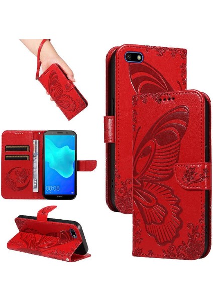 Huawei Y5 Başbakan 2018 Yüksek Kalite Deri Ayrılabilir El Için Flip Case (Yurt Dışından)