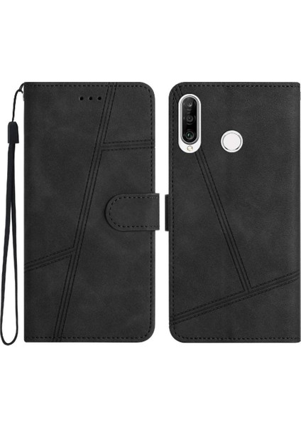 Huawei P30 Lite Flip Folio Cüzdan Pu Deri Tam Koruma Için Flip Case (Yurt Dışından)