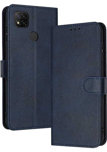 ile Xiaomi Redmi 9c Saf Renk Pu Deri Kickstand Için Flip Case (Yurt Dışından)
