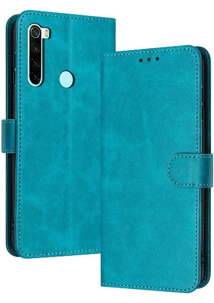 Mays Shop Xiaomi Redmi Not 8 Için Flip Case Saf Renk Pu Deri Kart Yuvası ile (Yurt Dışından)