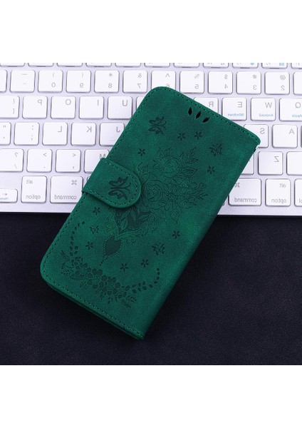 IPhone 16 Için Kılıf Pro Kart Yuvaları Flip Pu Deri Kapak Kabartma Gül Cüzdan (Yurt Dışından) fırsatları