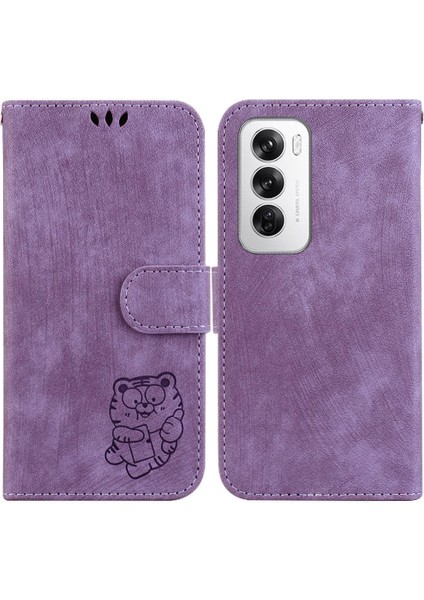 Oppo Için Kılıf Oppo 12 5g Kabartmalı Sevimli Kaplan Tutucu Kapak Kart Cebi (Yurt Dışından)