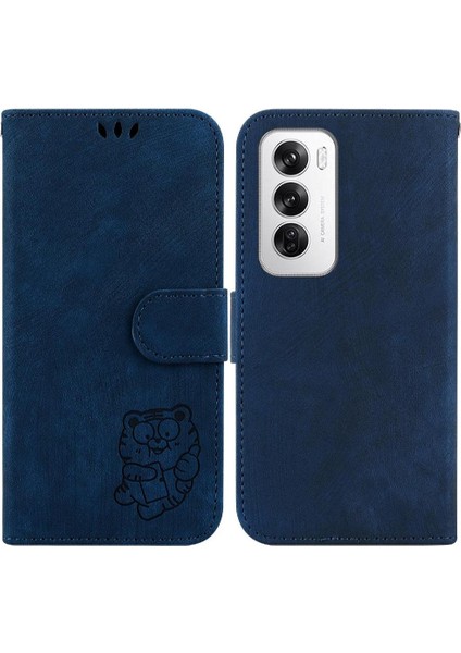 Oppo Için Kılıf Oppo 12 5g Kabartmalı Sevimli Kaplan Tutucu Kapak Kart Cebi (Yurt Dışından)