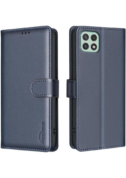 Samsung Galaxy A22 5g Manyetik Rfıd Engelleme Cüzdan Pu Kart Için Flip Case (Yurt Dışından)